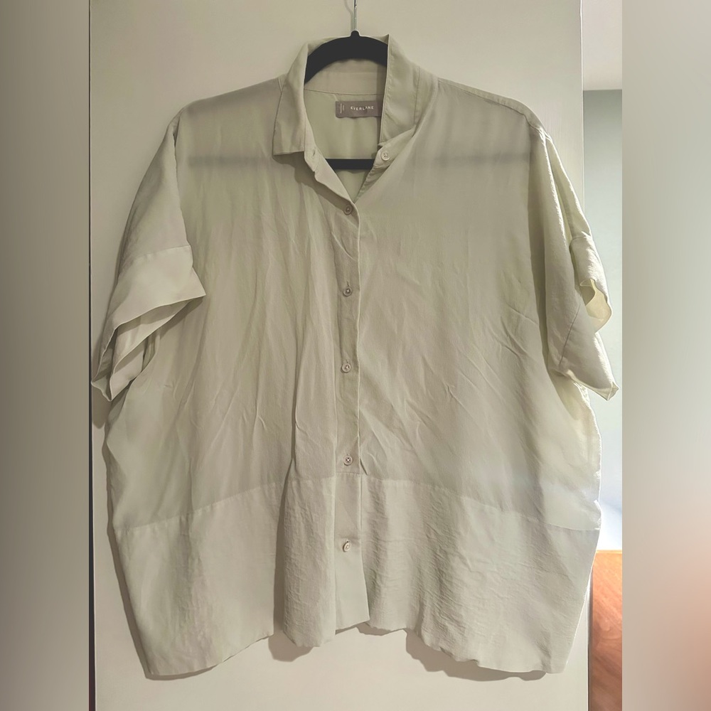 Everlane Silk Short-Sleeve Button Down Shirt